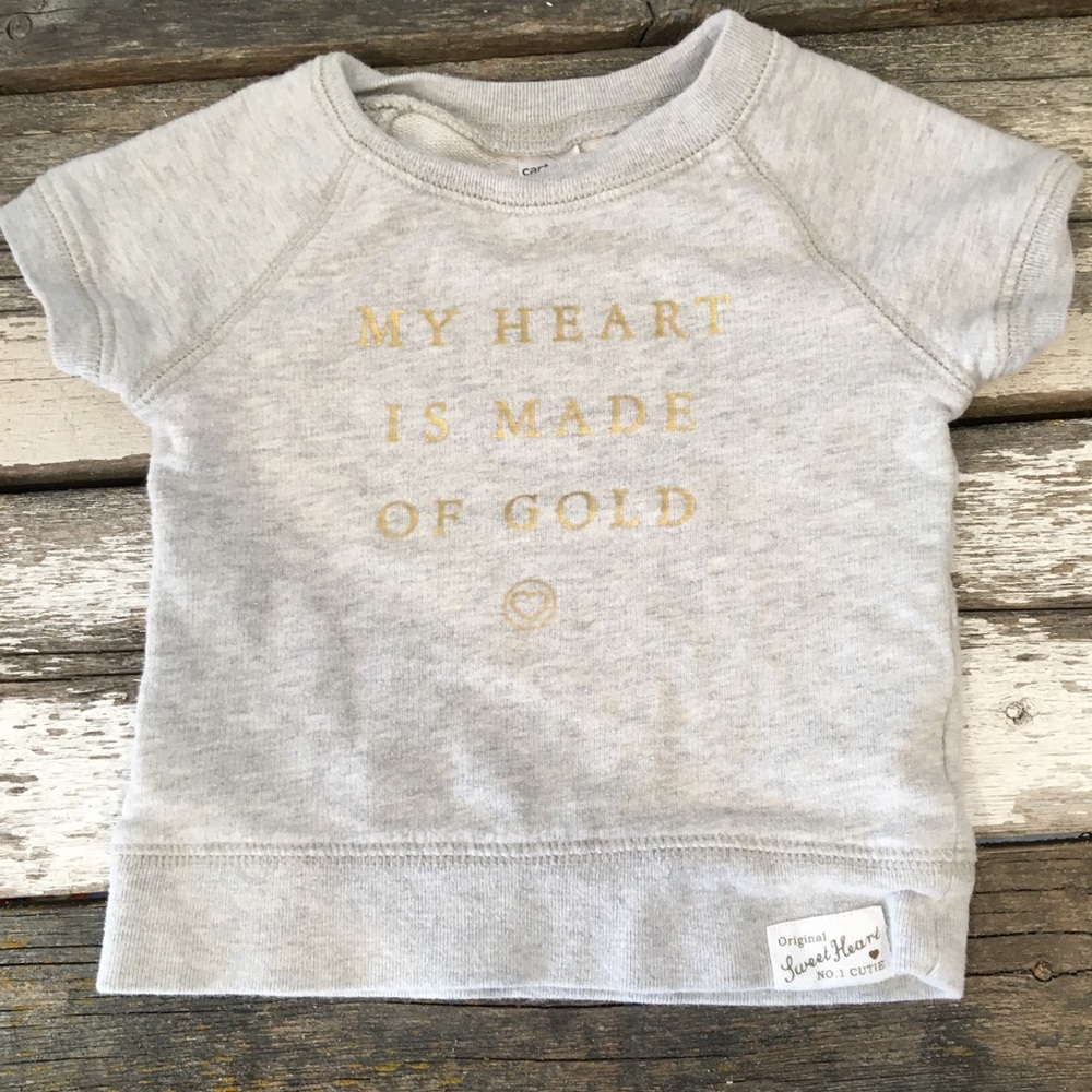 Carters | “My heart is made of gold” Grey Top